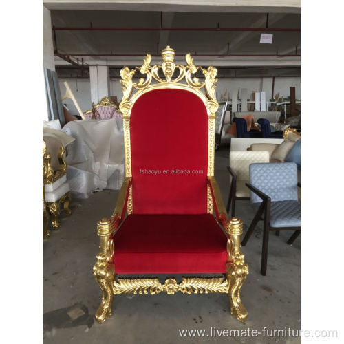 luxury royal style gold wedding bishop throne chairs